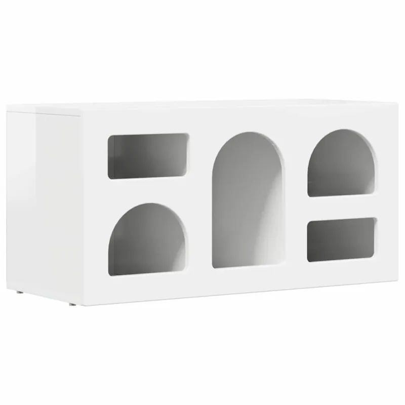Televizoriaus spintelė Aukštai blizganti balta 80 x 35 x 40 cm