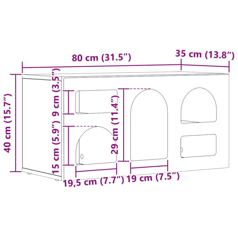 Televizoriaus spintelė Pilkas Sonoma 80 x 35 x 40 cm