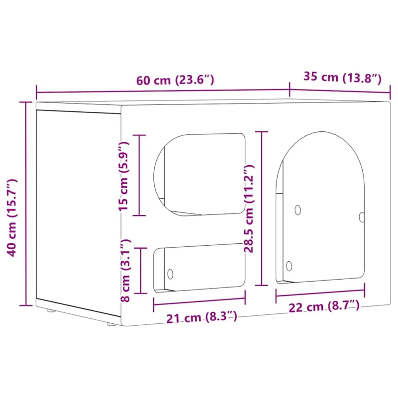 Televizoriaus spintelė Juoda 60 x 35 x 40 cm Apdirbta mediena