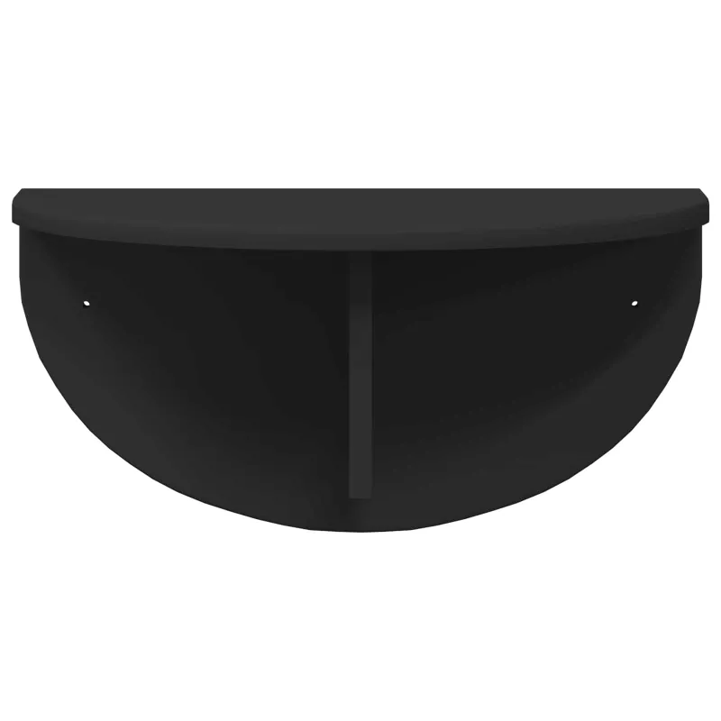 Sieninė lentyna 2 pcs Juoda 48 x 24 x 24 cm Apdirbta mediena