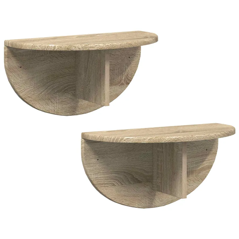 Sieninė lentyna 2 pcs Sonoma ąžuolas 48 x 24 x 24 cm