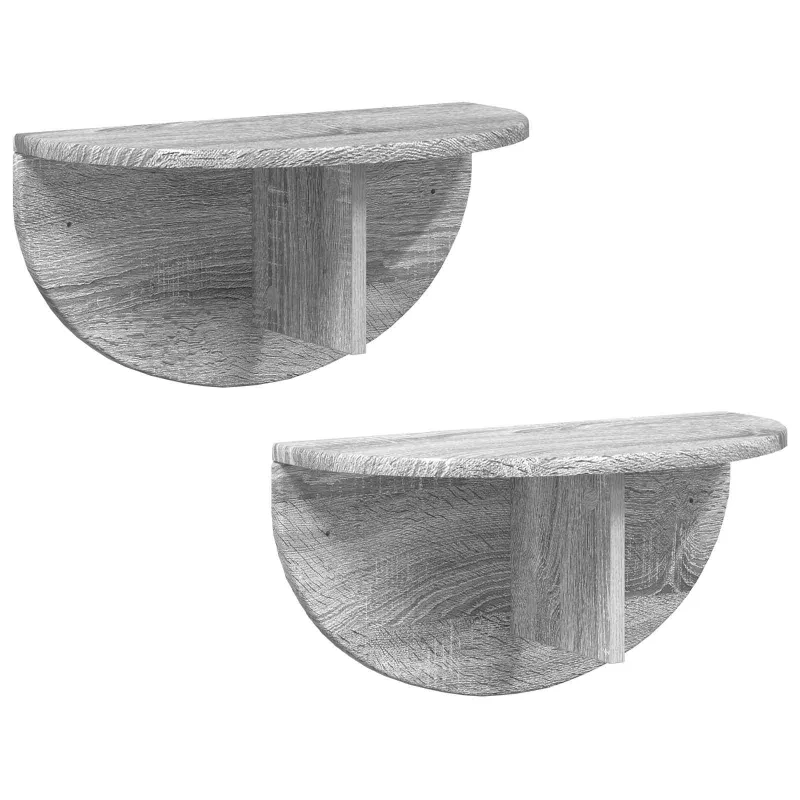 Sieninė lentyna 2 pcs Pilkas Sonoma 48 x 24 x 24 cm