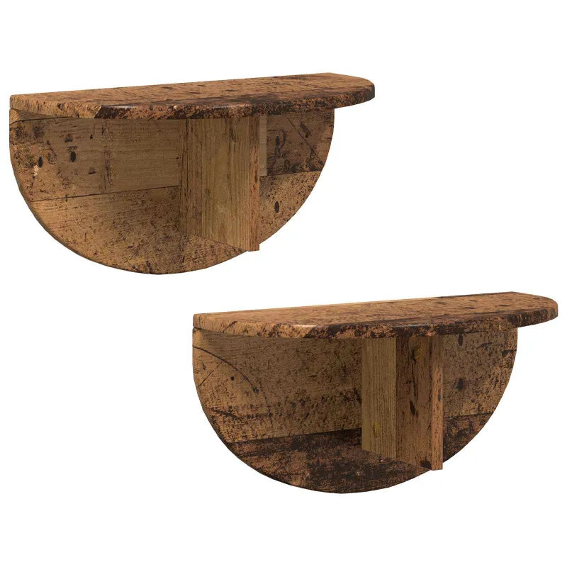 Sieninė lentyna 2 pcs Senas medis 48 x 24 x 24 cm
