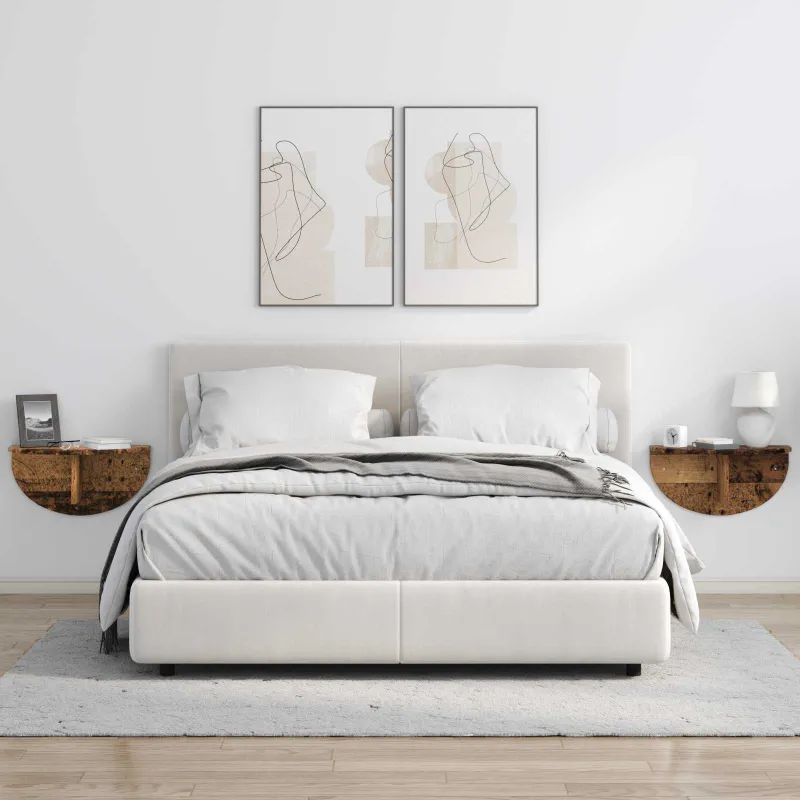 Sieninė lentyna 2 pcs Senas medis 48 x 24 x 24 cm