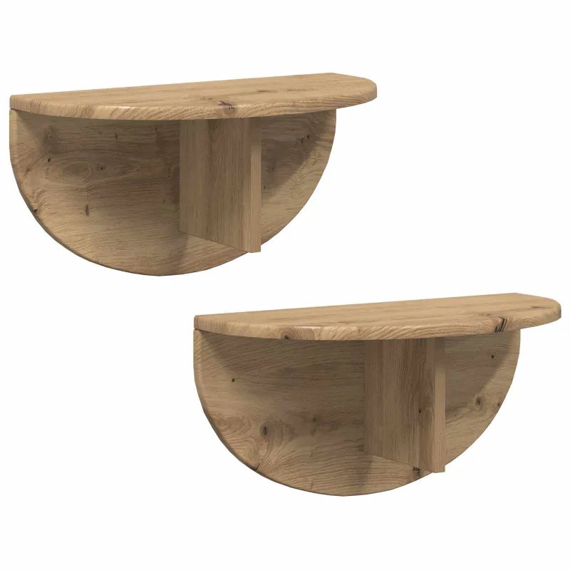 Sieninė lentyna 2 pcs Amatininkų ąžuolas 48 x 24 x 24 cm