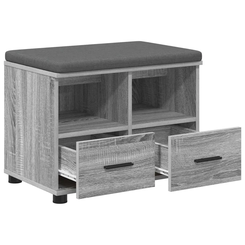 Koridoriaus suolas su pagalve Pilka Sonoma 60 x 38 x 46 cm