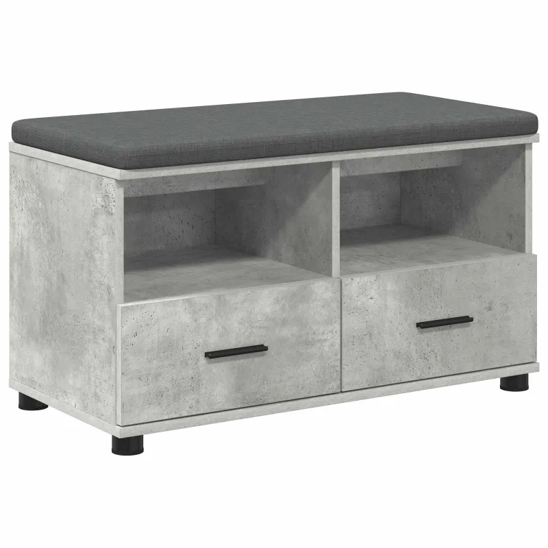 Koridoriaus suolas su pagalve Betono Pilka 80 x 38 x 46 cm