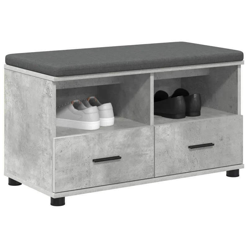 Koridoriaus suolas su pagalve Betono Pilka 80 x 38 x 46 cm