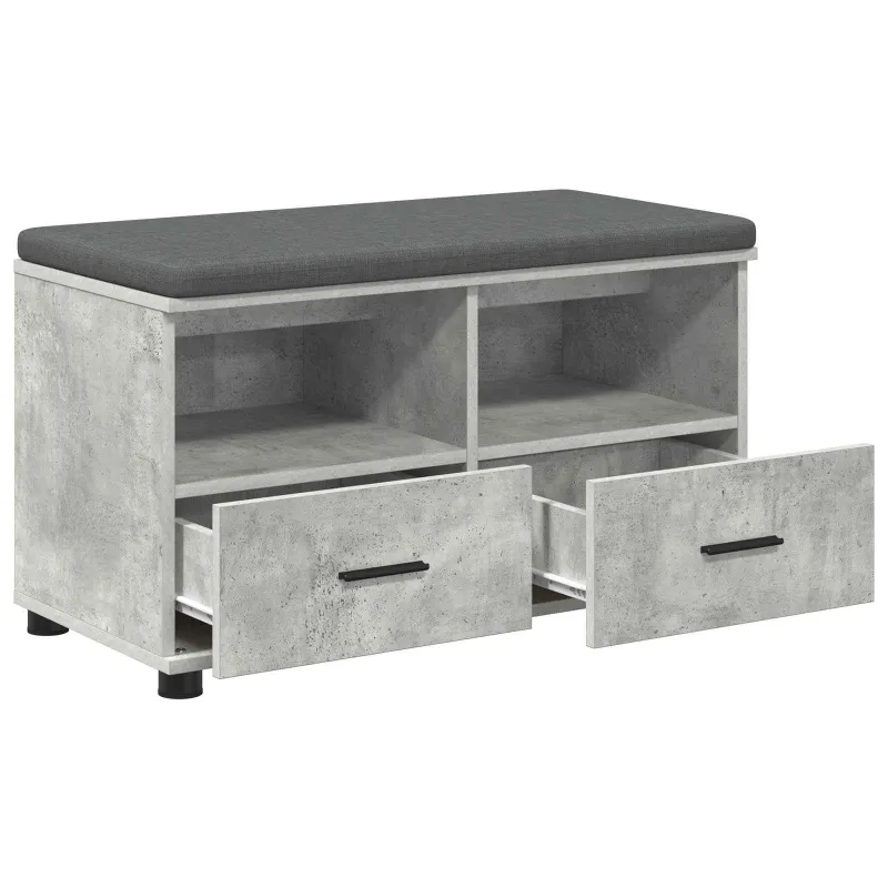 Koridoriaus suolas su pagalve Betono Pilka 80 x 38 x 46 cm