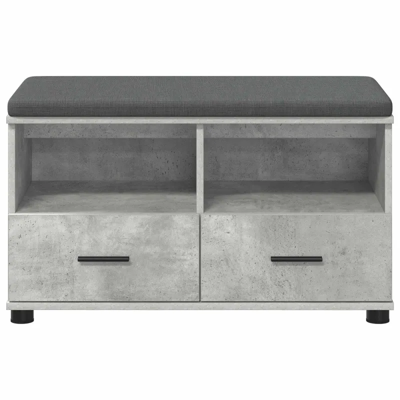 Koridoriaus suolas su pagalve Betono Pilka 80 x 38 x 46 cm