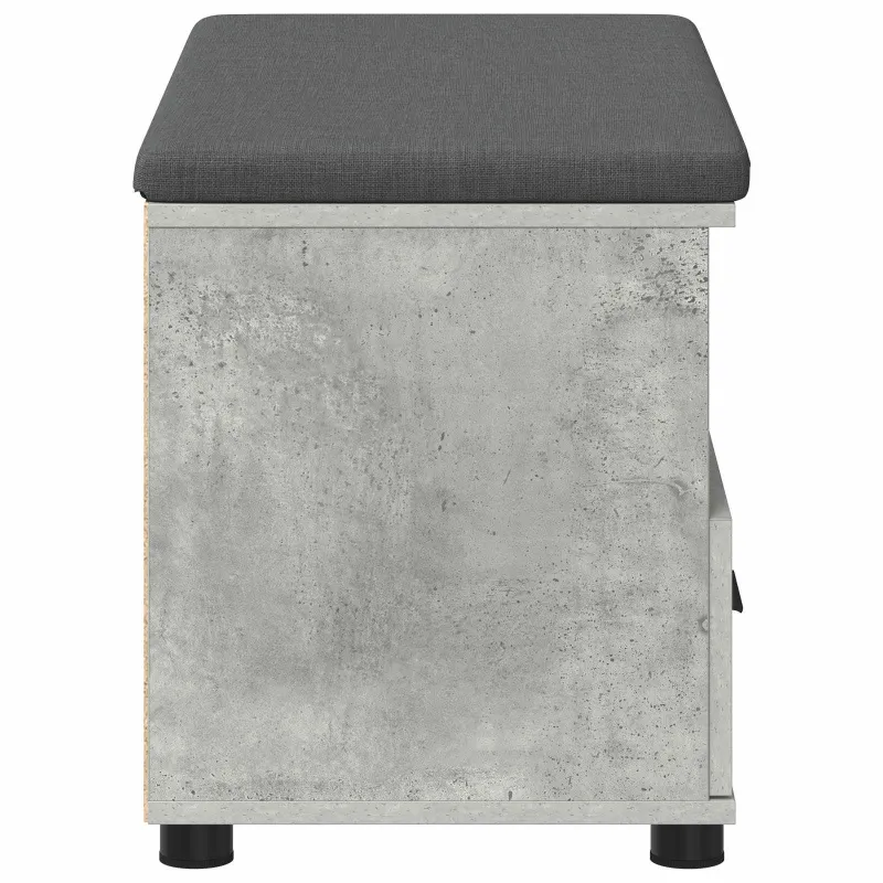 Koridoriaus suolas su pagalve Betono Pilka 80 x 38 x 46 cm