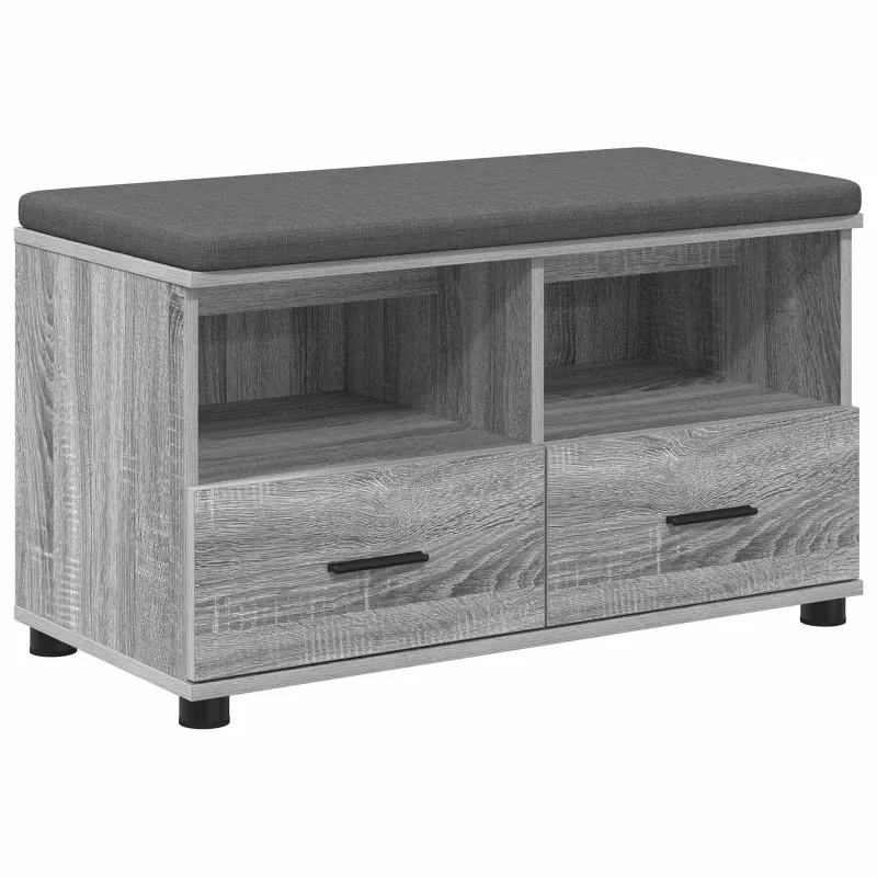 Koridoriaus suolas su pagalve Pilka Sonoma 80 x 38 x 46 cm