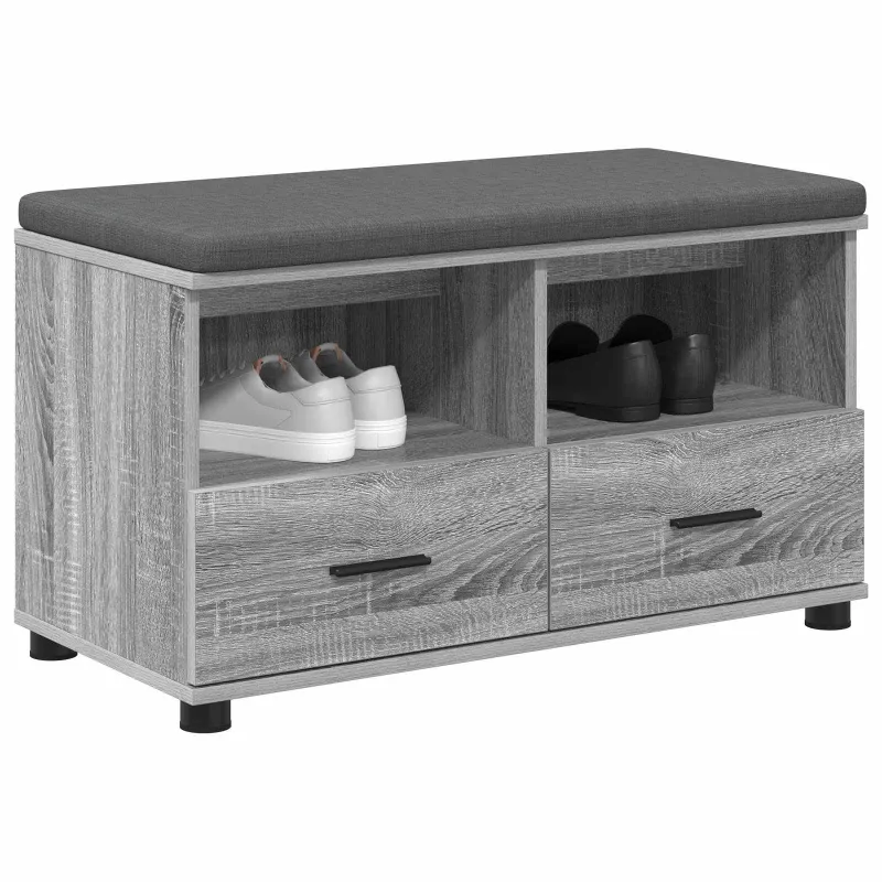 Koridoriaus suolas su pagalve Pilka Sonoma 80 x 38 x 46 cm