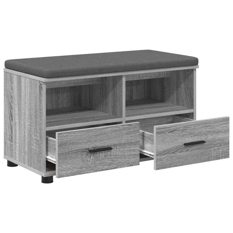 Koridoriaus suolas su pagalve Pilka Sonoma 80 x 38 x 46 cm