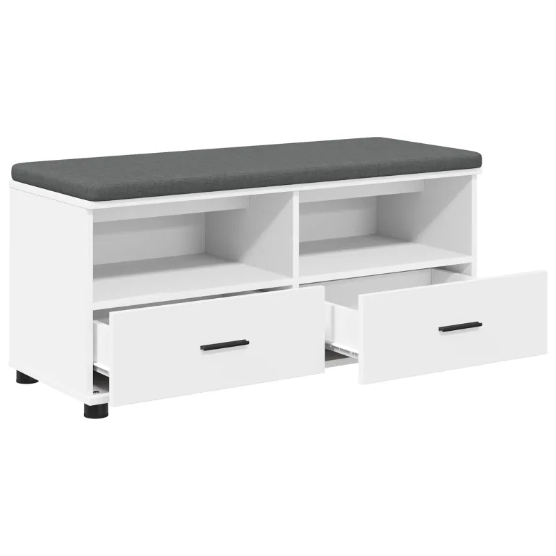 Koridoriaus suolas su pagalve Baltas 100 x 38 x 46 cm