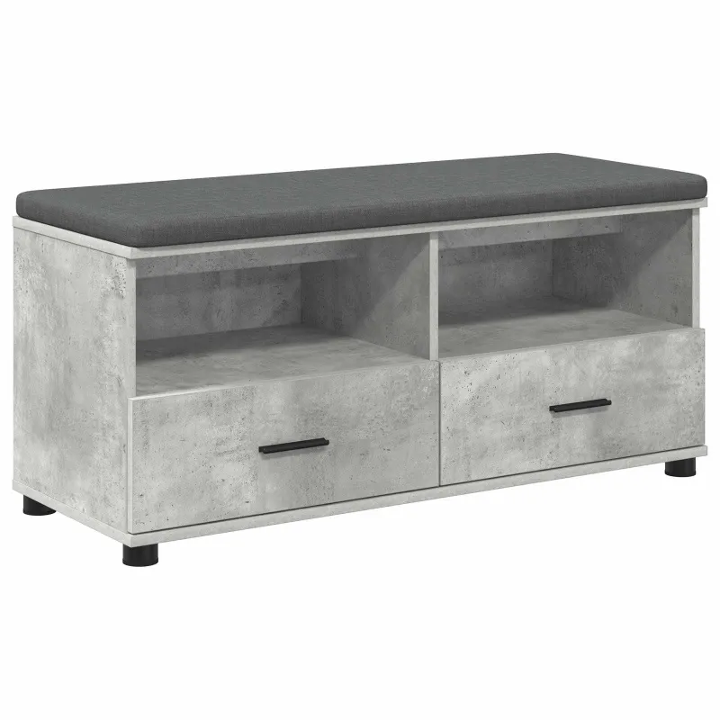 Koridoriaus suolas su pagalve Betono Pilka 100 x 38 x 46 cm