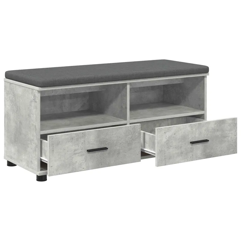 Koridoriaus suolas su pagalve Betono Pilka 100 x 38 x 46 cm