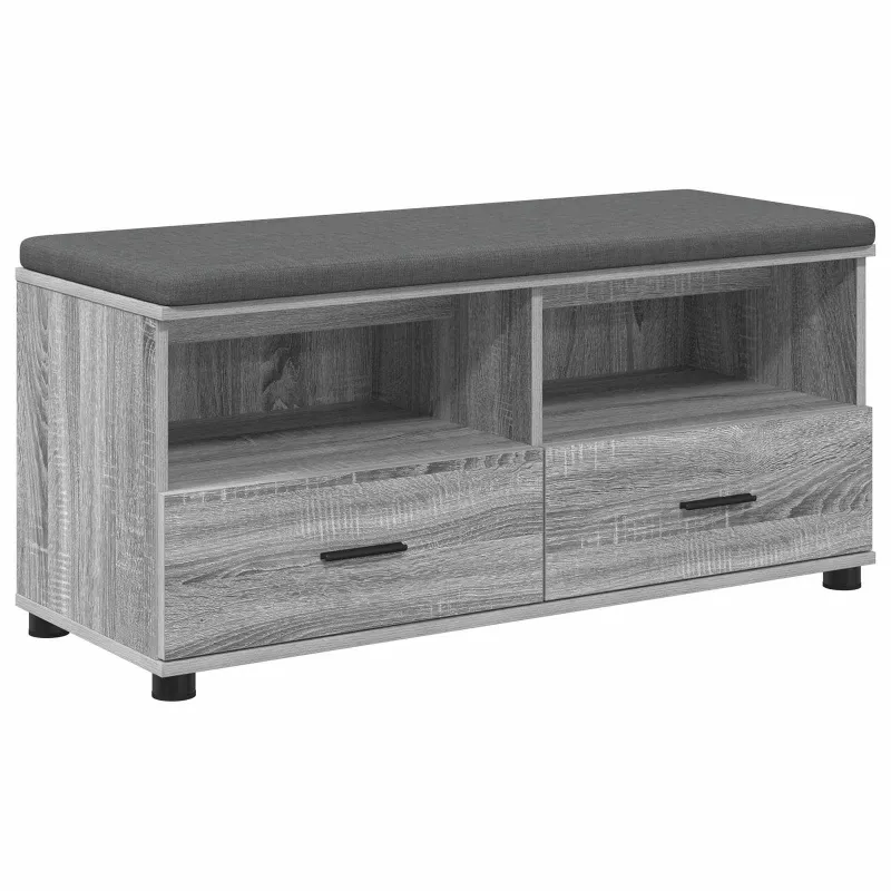 Koridoriaus suolas su pagalve Pilka Sonoma 100 x 38 x 46 cm