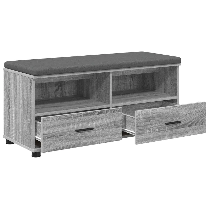 Koridoriaus suolas su pagalve Pilka Sonoma 100 x 38 x 46 cm