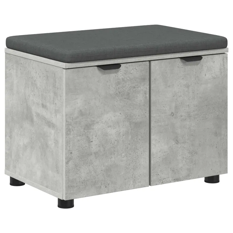 Koridoriaus suolas su pagalve Betono Pilka 60 x 38 x 46 cm