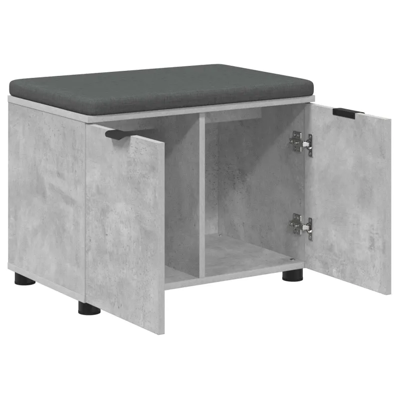 Koridoriaus suolas su pagalve Betono Pilka 60 x 38 x 46 cm