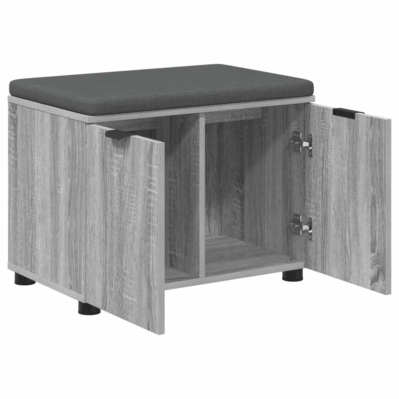 Koridoriaus suolas su pagalve Pilka Sonoma 60 x 38 x 46 cm