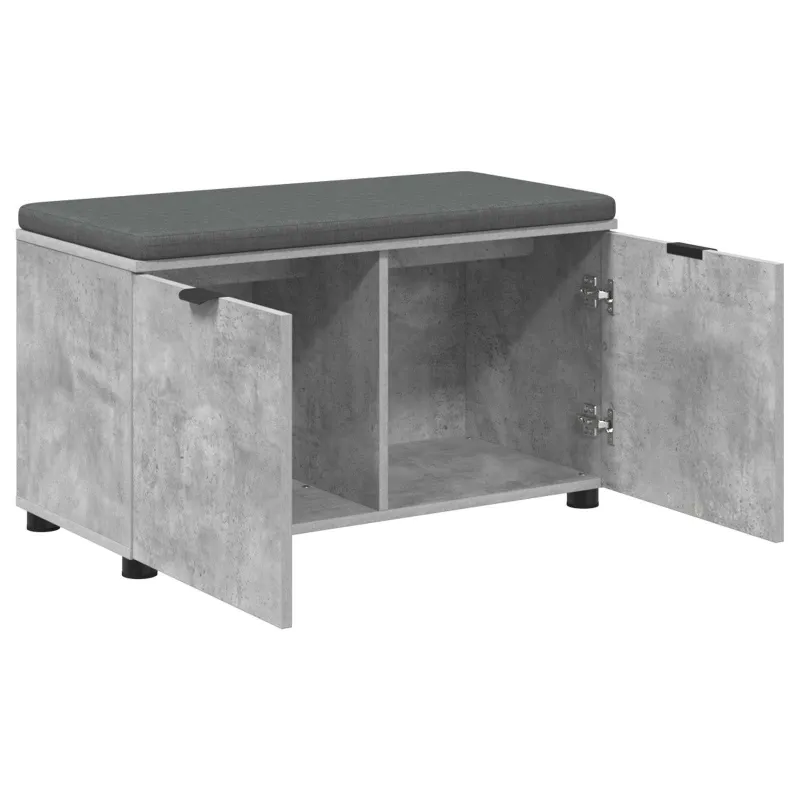 Koridoriaus suolas su pagalve Betono Pilka 80 x 38 x 46 cm