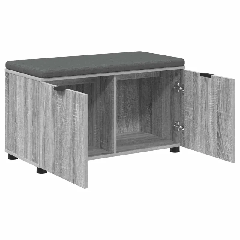 Koridoriaus suolas su pagalve Pilka Sonoma 80 x 38 x 46 cm