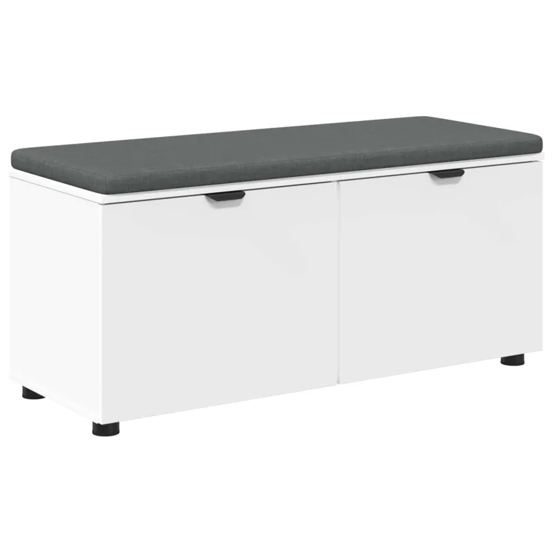 Koridoriaus suolas su pagalve Baltas 100 x 38 x 46 cm