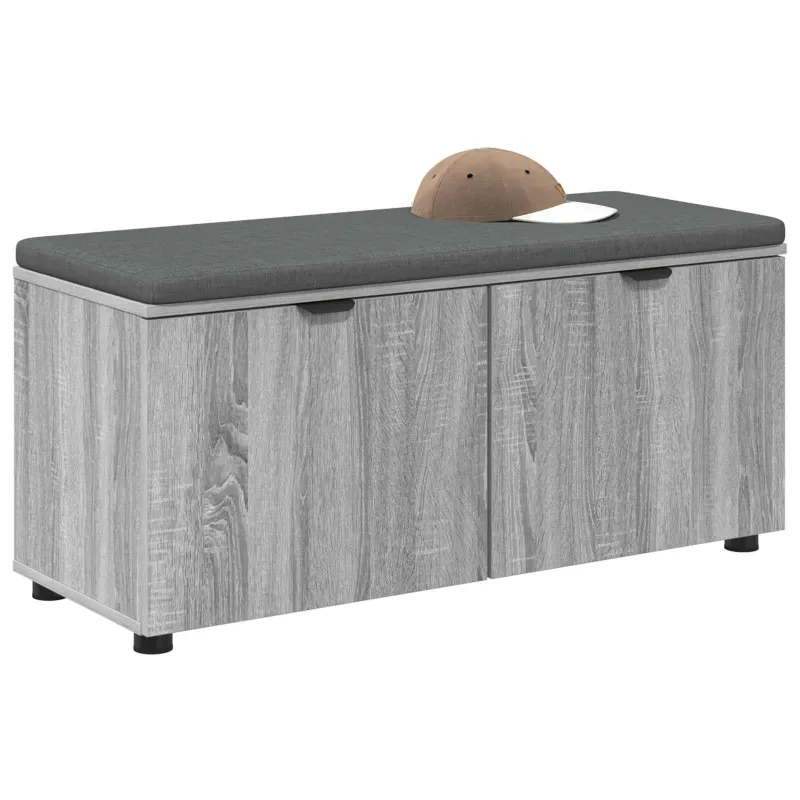 Koridoriaus suolas su pagalve Pilka Sonoma 100 x 38 x 46 cm