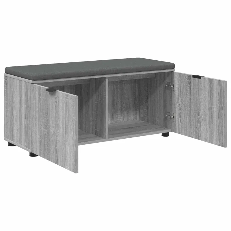 Koridoriaus suolas su pagalve Pilka Sonoma 100 x 38 x 46 cm