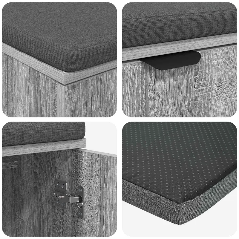 Koridoriaus suolas su pagalve Pilka Sonoma 100 x 38 x 46 cm
