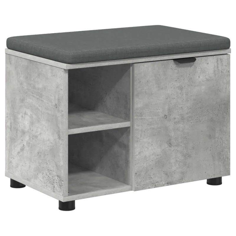 Koridoriaus suolas su pagalve Betono Pilka 60 x 38 x 46 cm