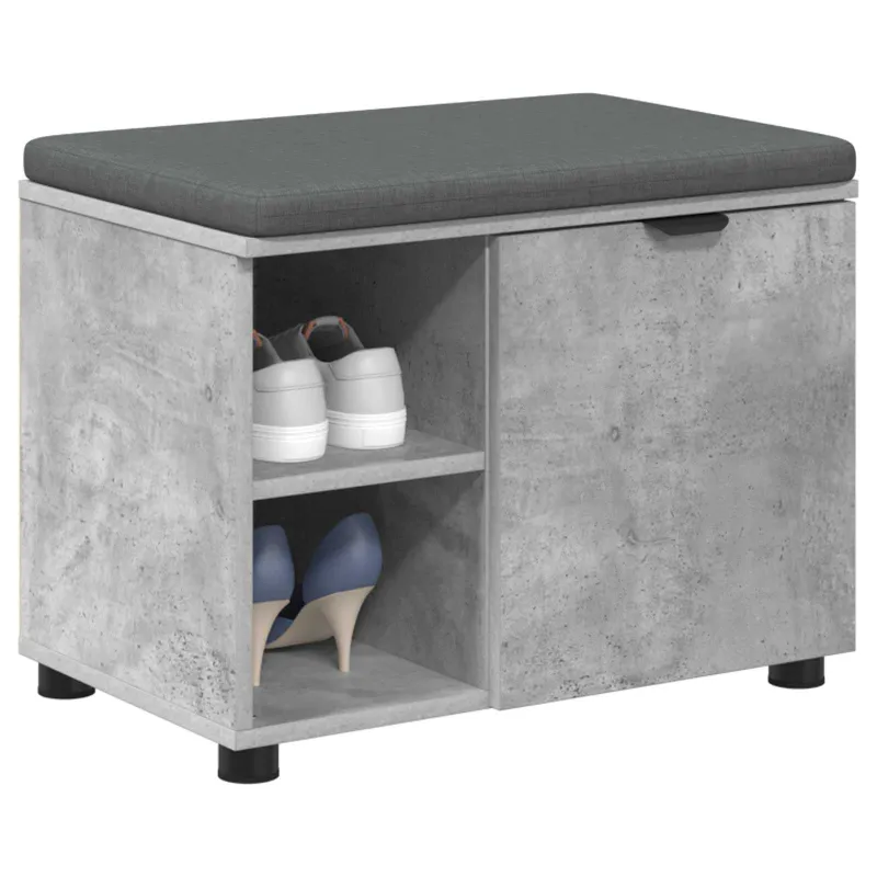 Koridoriaus suolas su pagalve Betono Pilka 60 x 38 x 46 cm