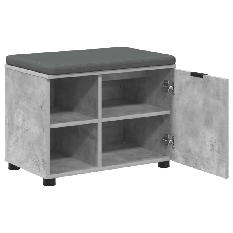 Koridoriaus suolas su pagalve Betono Pilka 60 x 38 x 46 cm