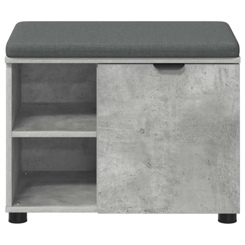 Koridoriaus suolas su pagalve Betono Pilka 60 x 38 x 46 cm