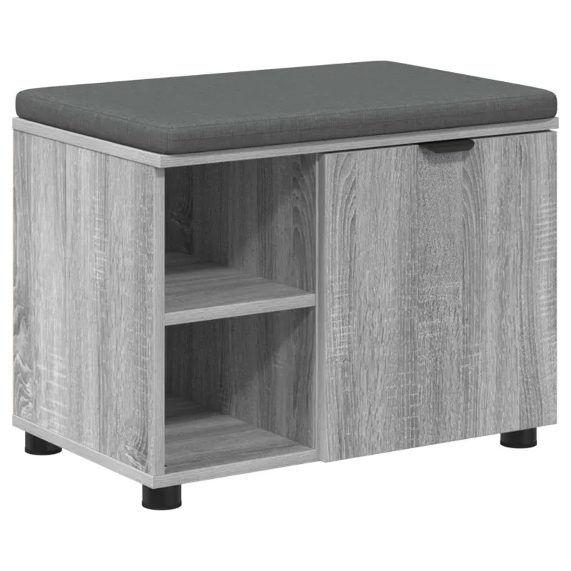 Koridoriaus suolas su pagalve Pilka Sonoma 60 x 38 x 46 cm