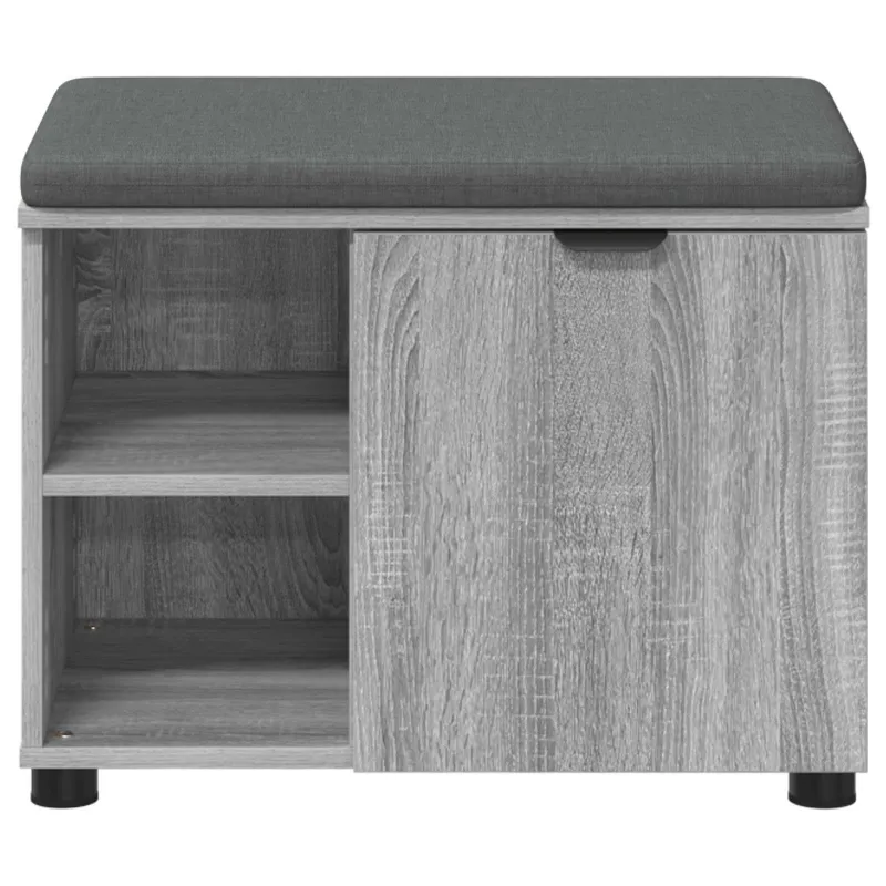 Koridoriaus suolas su pagalve Pilka Sonoma 60 x 38 x 46 cm