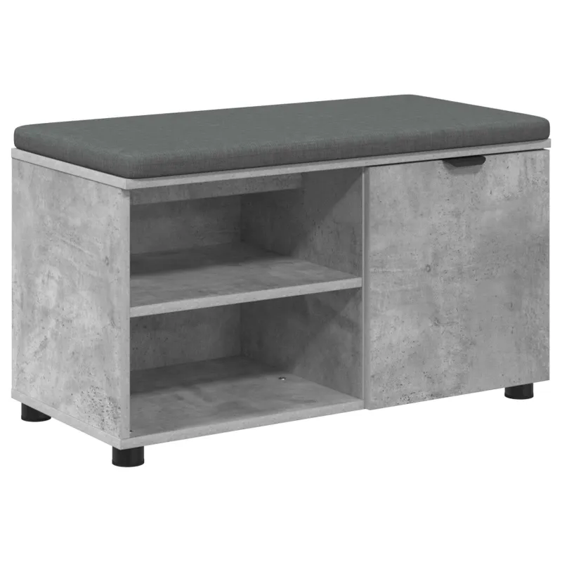 Koridoriaus suolas su pagalve Betono Pilka 80 x 38 x 46 cm