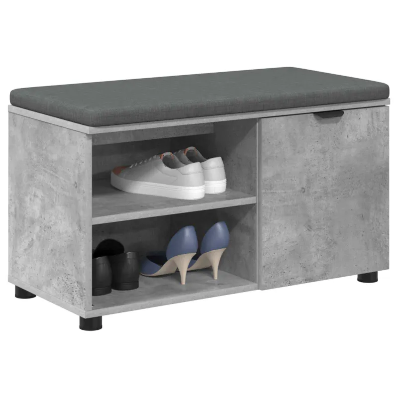 Koridoriaus suolas su pagalve Betono Pilka 80 x 38 x 46 cm