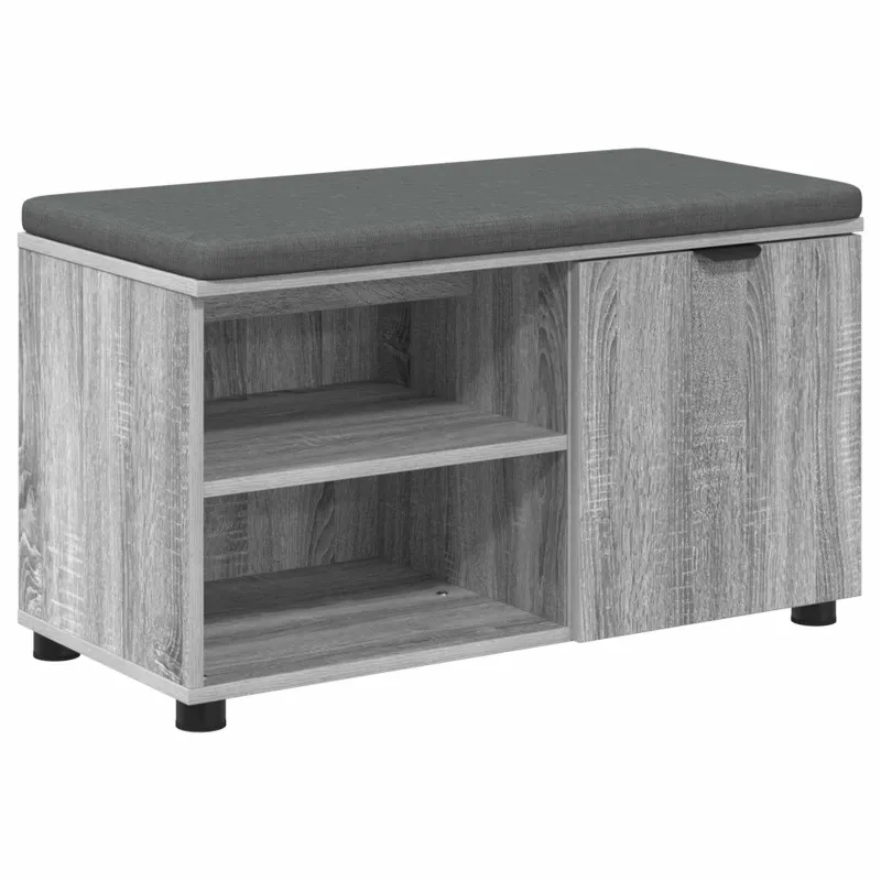 Koridoriaus suolas su pagalve Pilka Sonoma 80 x 38 x 46 cm