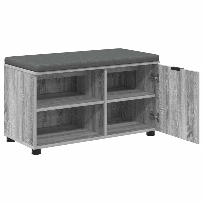 Koridoriaus suolas su pagalve Pilka Sonoma 80 x 38 x 46 cm