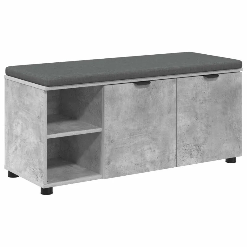 Koridoriaus suolas su pagalve Betono Pilka 100 x 38 x 46 cm