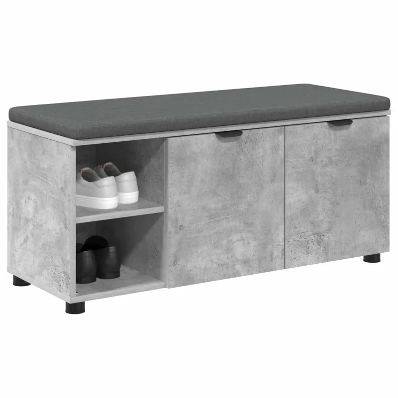 Koridoriaus suolas su pagalve Betono Pilka 100 x 38 x 46 cm
