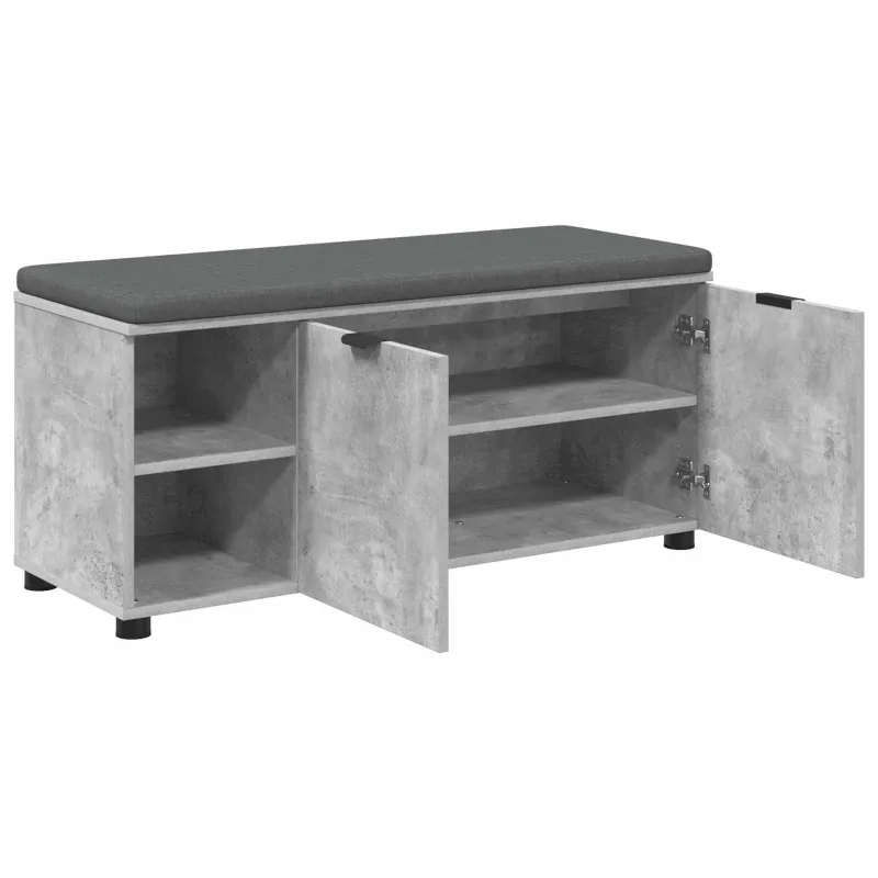 Koridoriaus suolas su pagalve Betono Pilka 100 x 38 x 46 cm