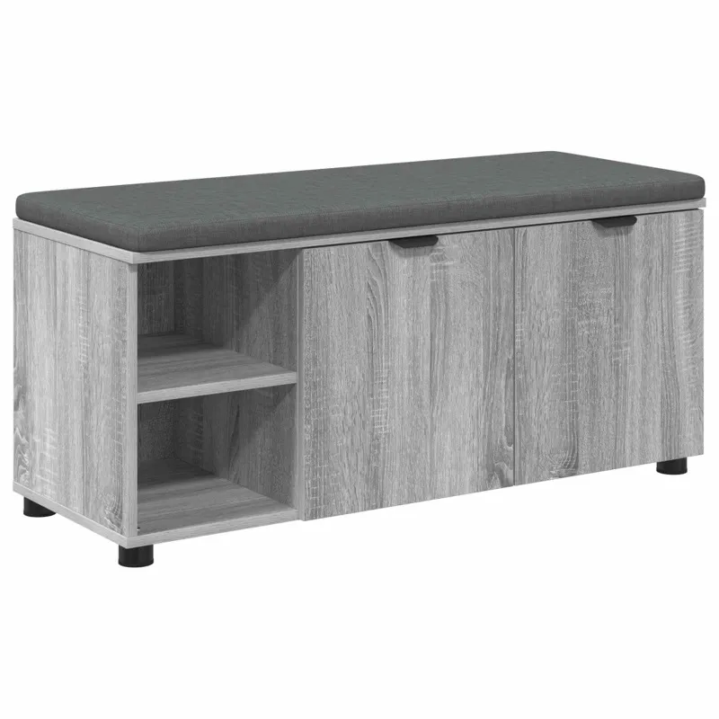 Koridoriaus suolas su pagalve Pilka Sonoma 100 x 38 x 46 cm