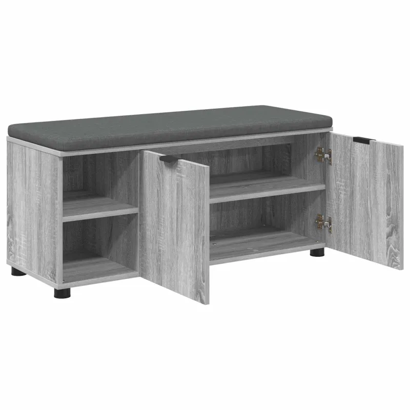 Koridoriaus suolas su pagalve Pilka Sonoma 100 x 38 x 46 cm