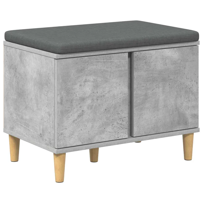 Koridoriaus suolas su pagalve Betono Pilka 60 x 38 x 46 cm