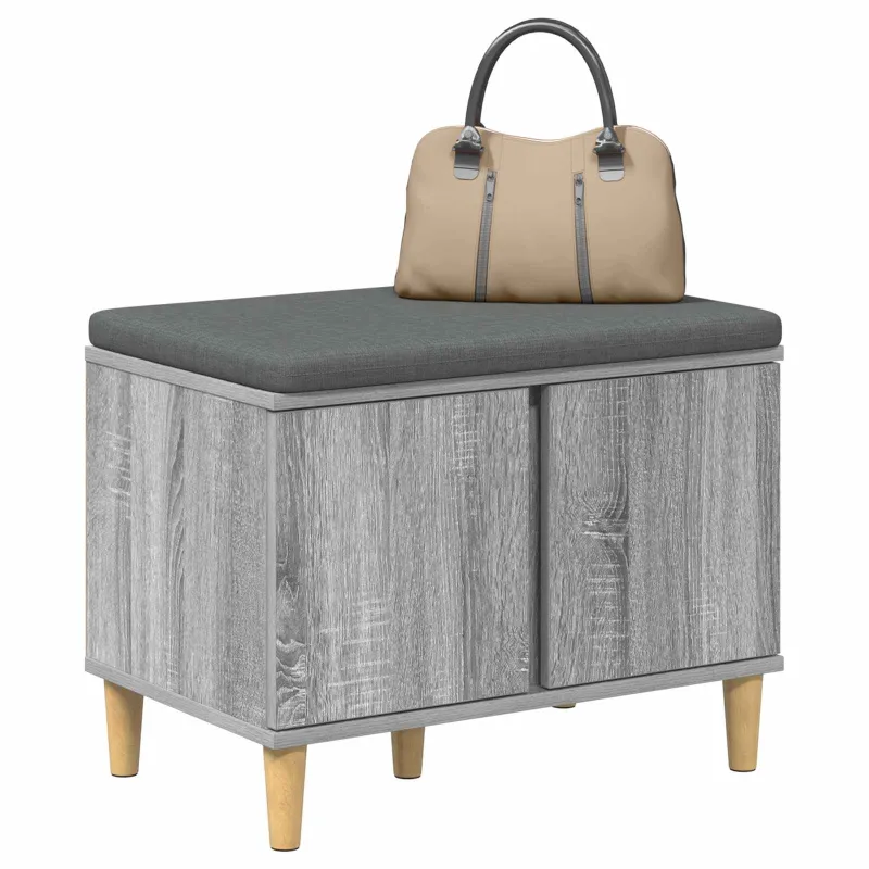 Koridoriaus suolas su pagalve Pilka Sonoma 60 x 38 x 46 cm