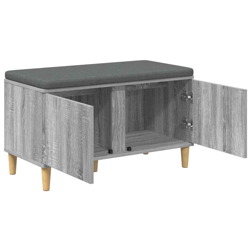 Koridoriaus suolas su pagalve Pilka Sonoma 80 x 38 x 46 cm